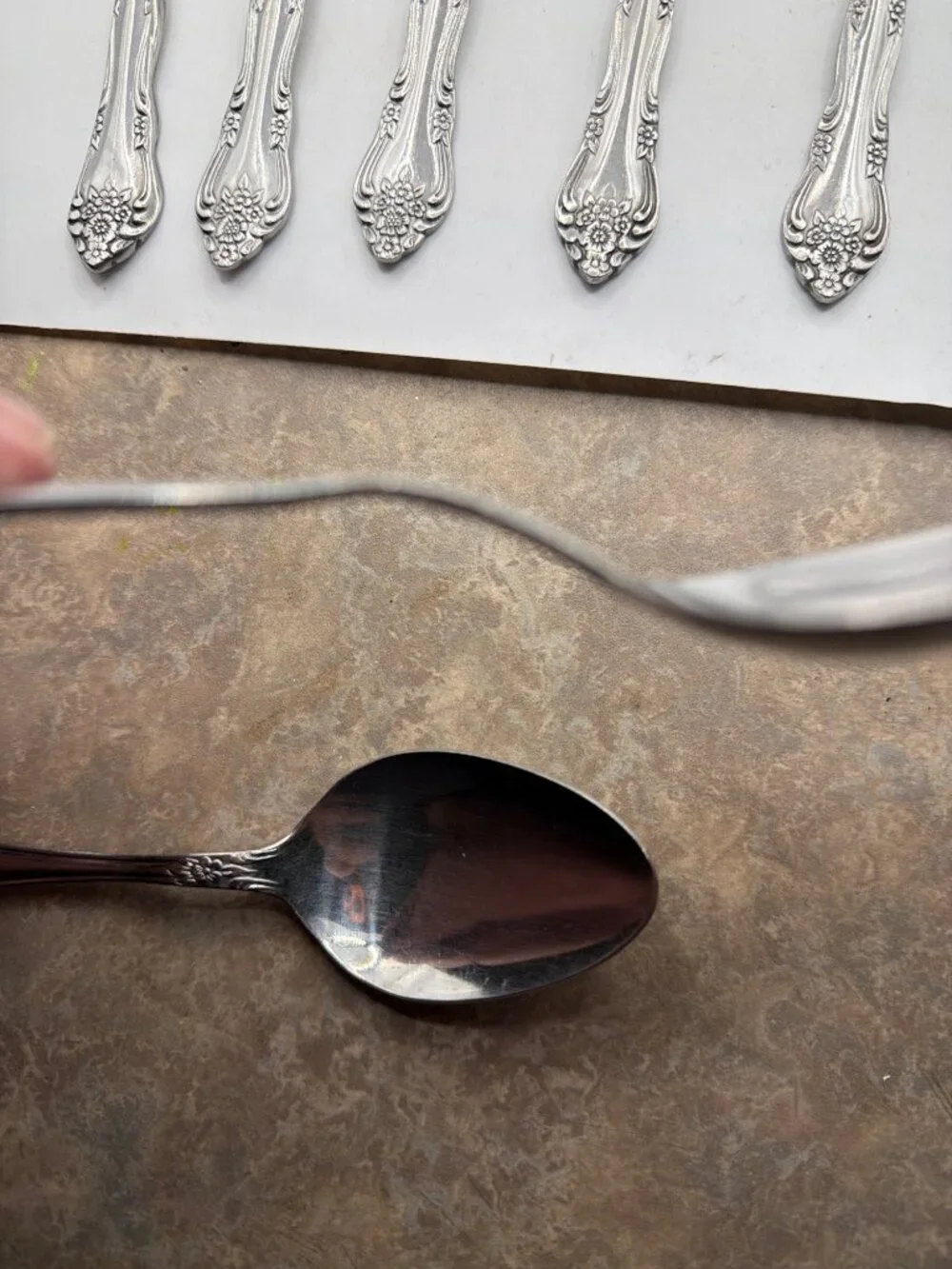 1847 Rogers Bros Stainless Steel spoons Floral Pattern Set Of 8 Vintage Flatware